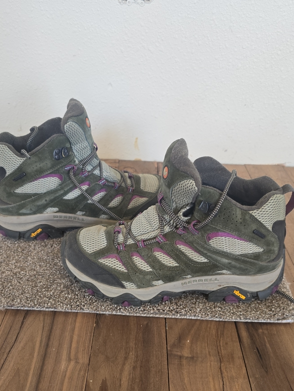 Merrell Women's Olive Green and Purple Trail Mid Hiking Boots